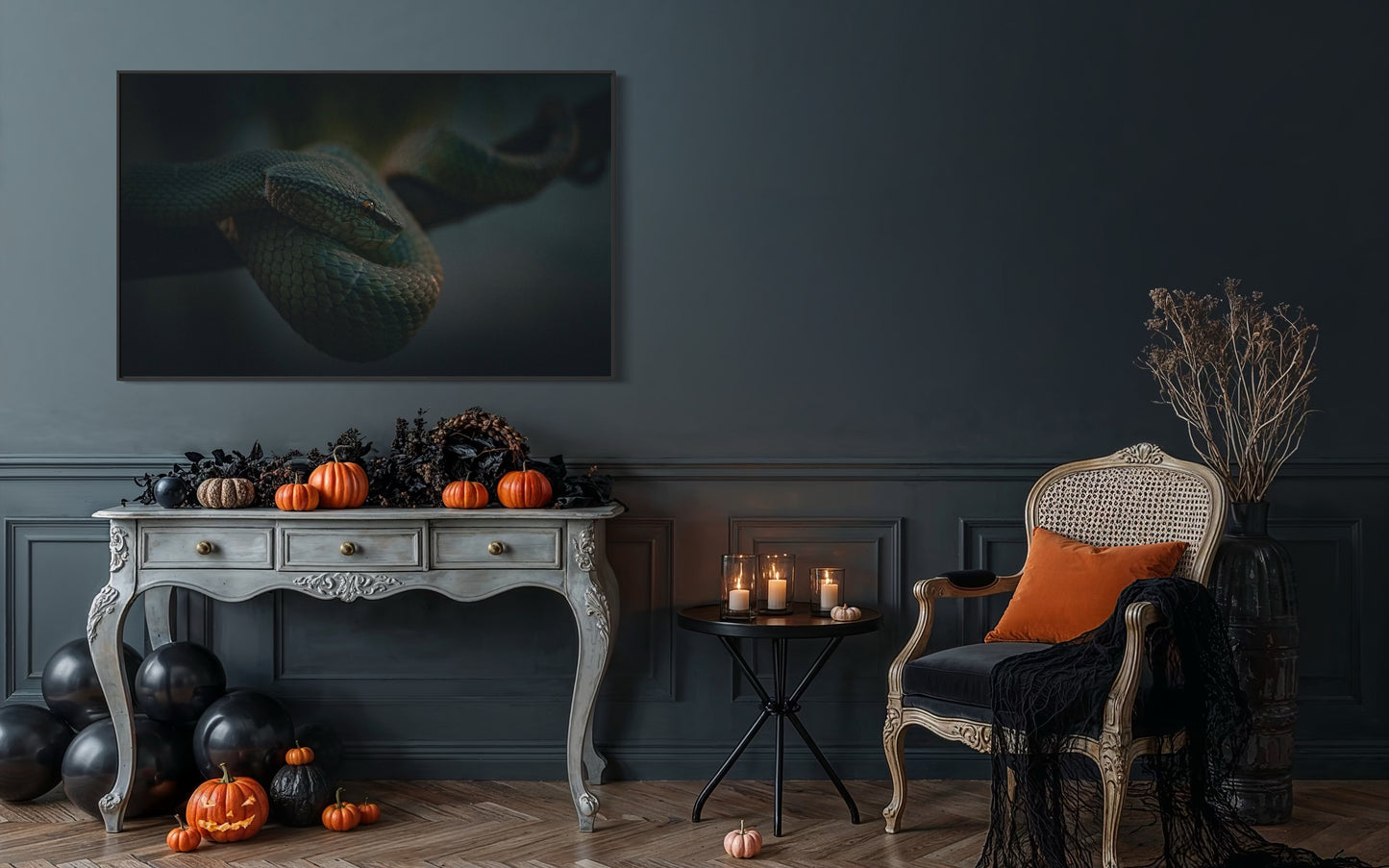 Cinematic Snake Wall Art, Dark Nature Wildlife Print, Reptile Photography Poster, Moody Jungle Decor, Serpent Fine Art, Exotic Animal Artwork. Museum-Quality Matte Paper Poster