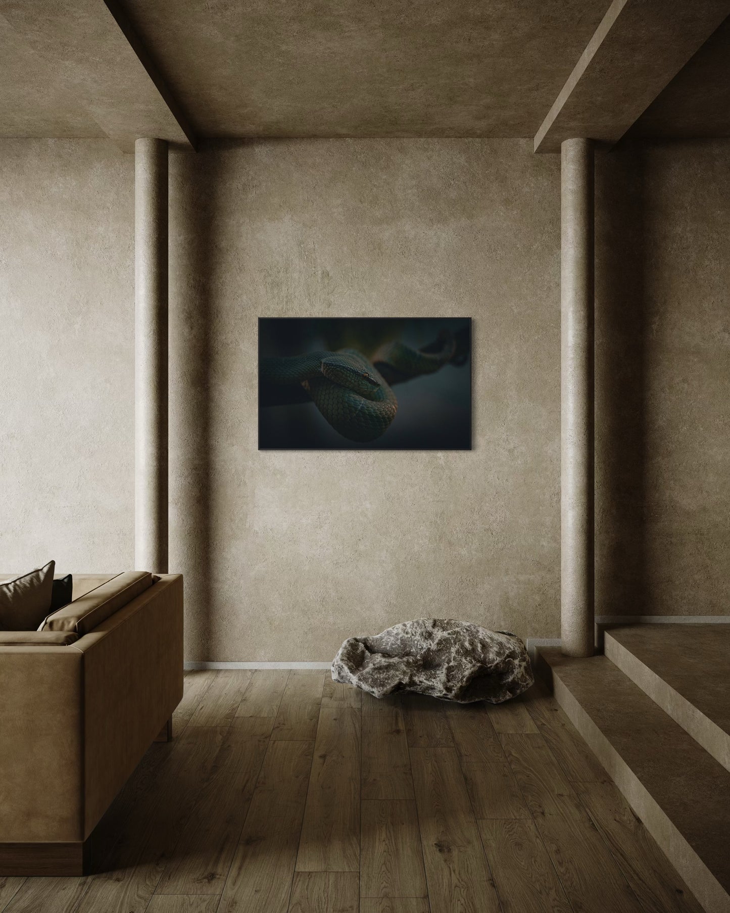 Cinematic Snake Wall Art, Dark Nature Wildlife Print, Reptile Photography Poster, Moody Jungle Decor, Serpent Fine Art, Exotic Animal Artwork. Museum-Quality Matte Paper Poster