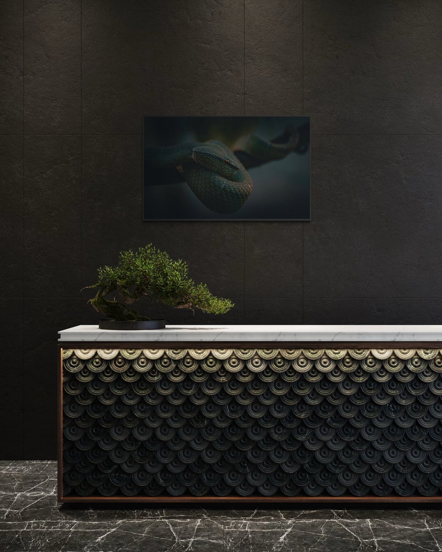 Cinematic Snake Wall Art, Dark Nature Wildlife Print, Reptile Photography Poster, Moody Jungle Decor, Serpent Fine Art, Exotic Animal Artwork. Museum-Quality Matte Paper Poster