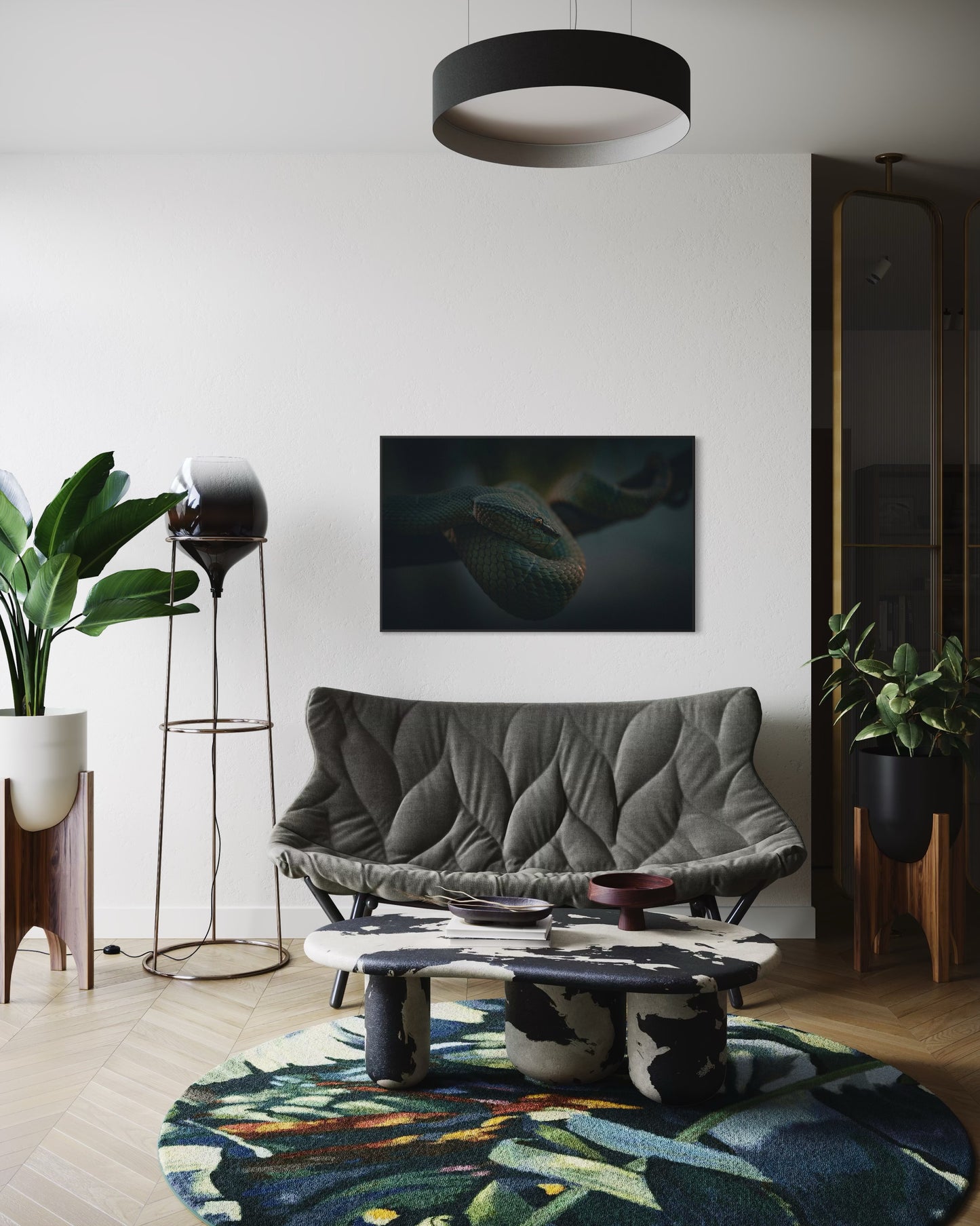 Cinematic Snake Wall Art, Dark Nature Wildlife Print, Reptile Photography Poster, Moody Jungle Decor, Serpent Fine Art, Exotic Animal Artwork. Museum-Quality Matte Paper Poster