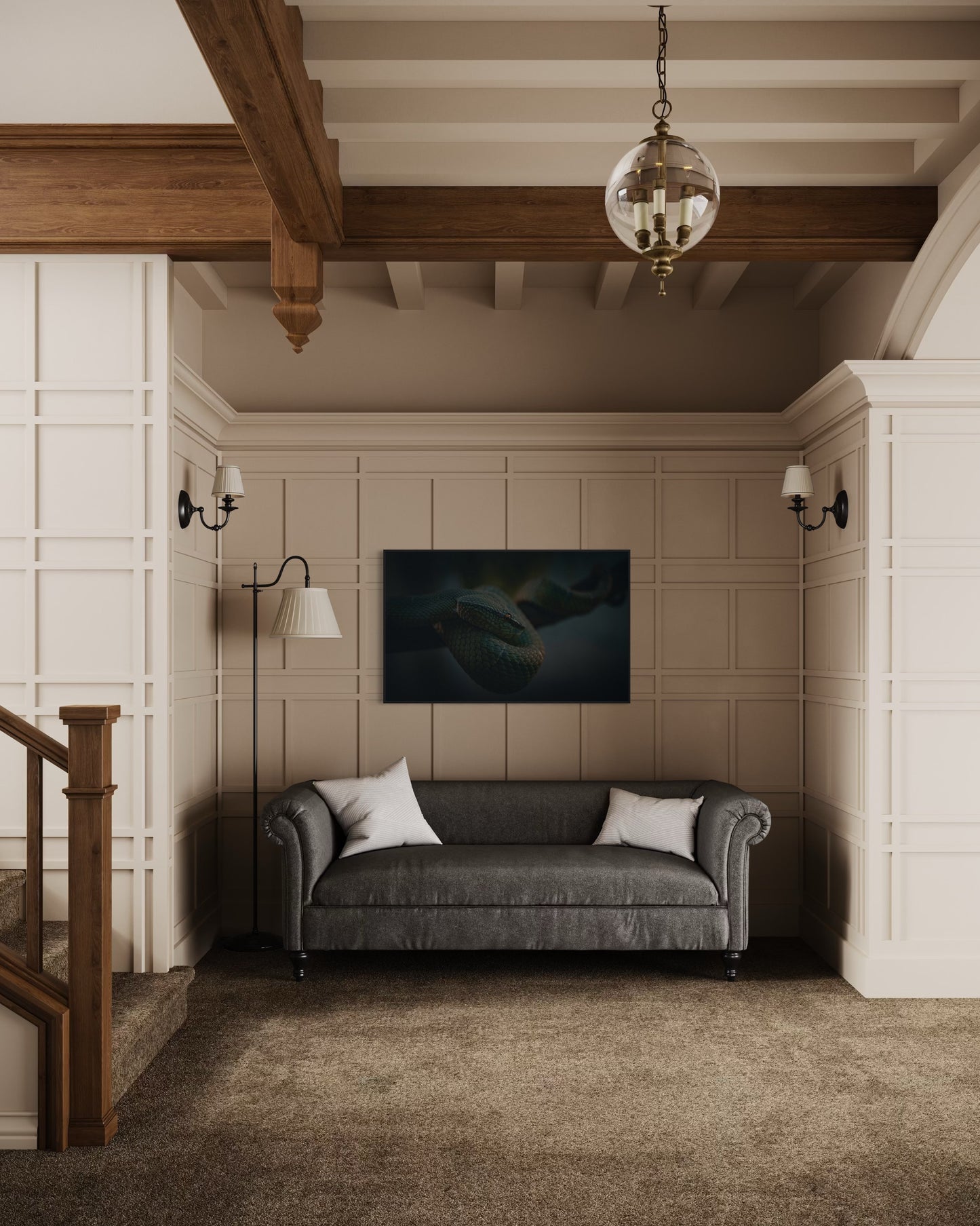 Cinematic Snake Wall Art, Dark Nature Wildlife Print, Reptile Photography Poster, Moody Jungle Decor, Serpent Fine Art, Exotic Animal Artwork. Museum-Quality Matte Paper Poster