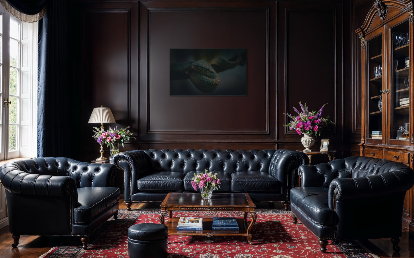 Cinematic Snake Wall Art, Dark Nature Wildlife Print, Reptile Photography Poster, Moody Jungle Decor, Serpent Fine Art, Exotic Animal Artwork. Museum-Quality Matte Paper Poster