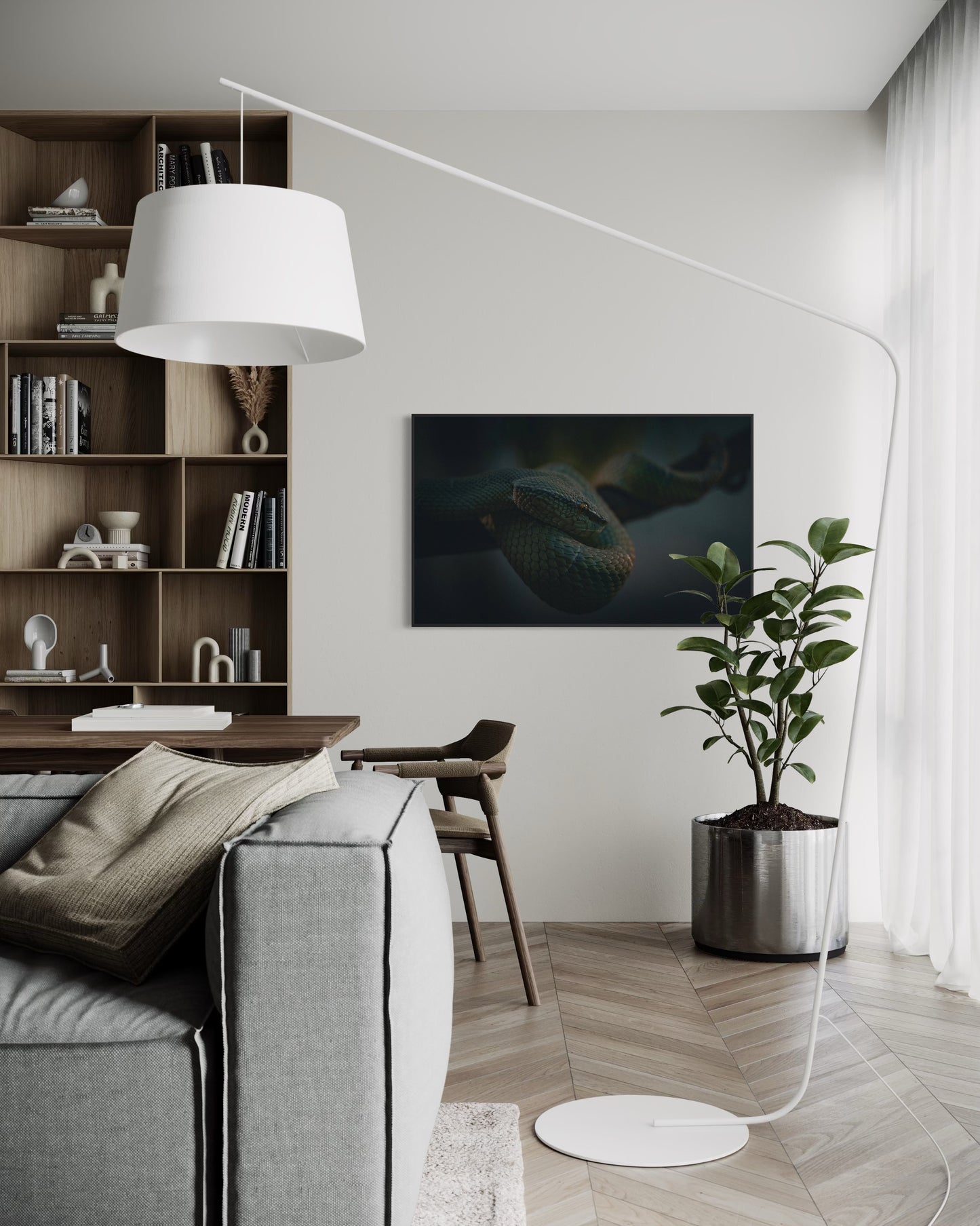 Cinematic Snake Wall Art, Dark Nature Wildlife Print, Reptile Photography Poster, Moody Jungle Decor, Serpent Fine Art, Exotic Animal Artwork. Museum-Quality Matte Paper Poster