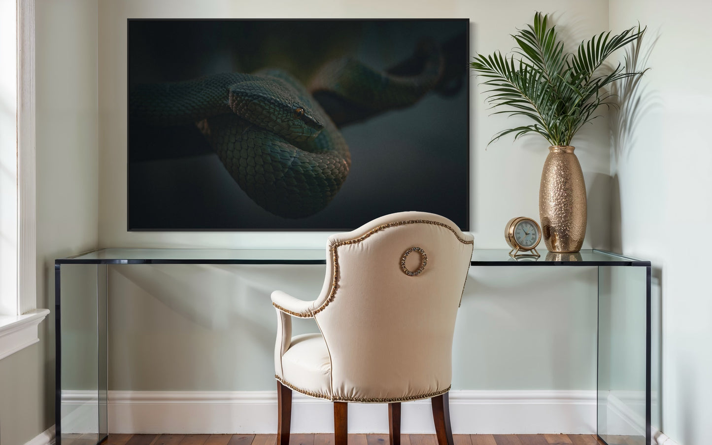 Cinematic Snake Wall Art, Dark Nature Wildlife Print, Reptile Photography Poster, Moody Jungle Decor, Serpent Fine Art, Exotic Animal Artwork. Museum-Quality Matte Paper Poster