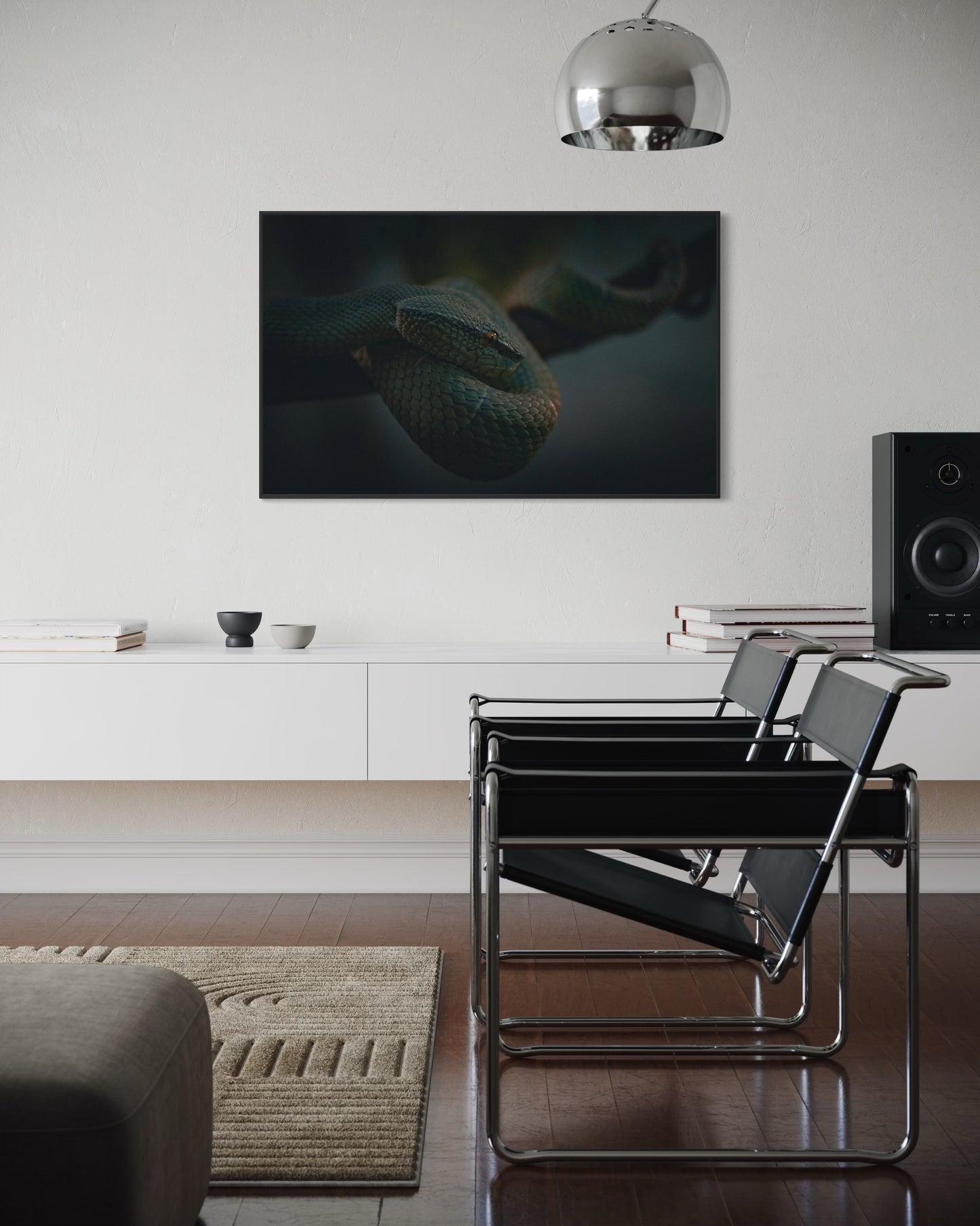 Cinematic Snake Wall Art, Dark Nature Wildlife Print, Reptile Photography Poster, Moody Jungle Decor, Serpent Fine Art, Exotic Animal Artwork. Museum-Quality Matte Paper Poster