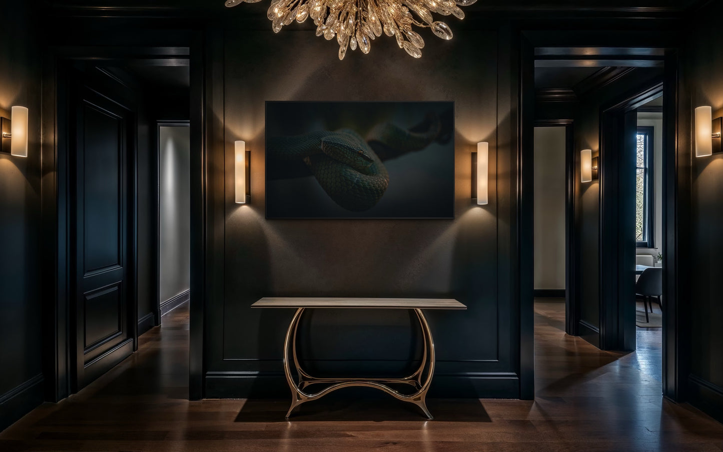 Cinematic Snake Wall Art, Dark Nature Wildlife Print, Reptile Photography Poster, Moody Jungle Decor, Serpent Fine Art, Exotic Animal Artwork. Museum-Quality Matte Paper Poster