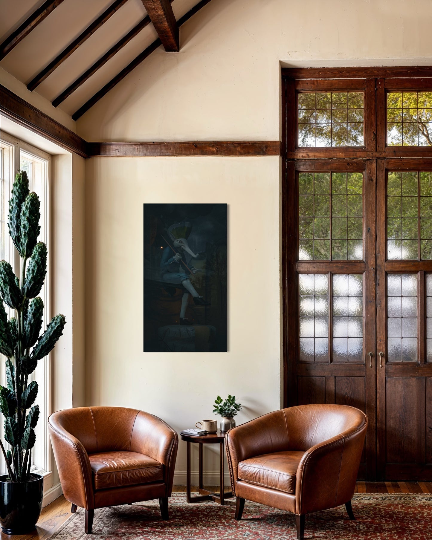 Dancing Wanderer – Surreal Fantasy Puppet Art Print. Museum-Quality Matte Paper Poster