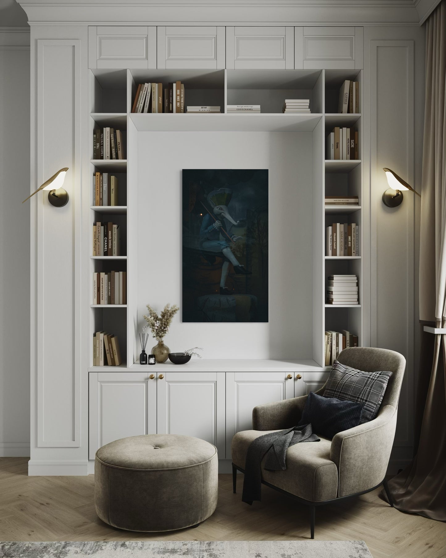 Dancing Wanderer – Surreal Fantasy Puppet Art Print. Museum-Quality Matte Paper Poster