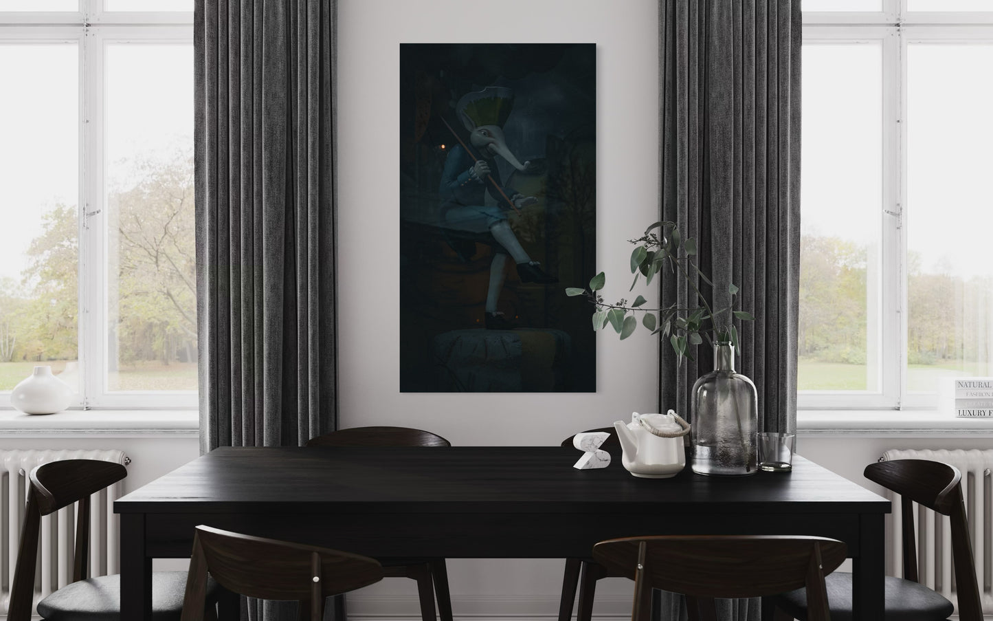 Dancing Wanderer – Surreal Fantasy Puppet Art Print. Museum-Quality Matte Paper Poster