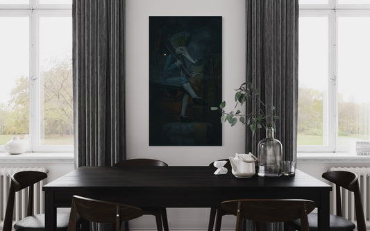 Dancing Wanderer – Surreal Fantasy Puppet Art Print. Museum-Quality Matte Paper Poster