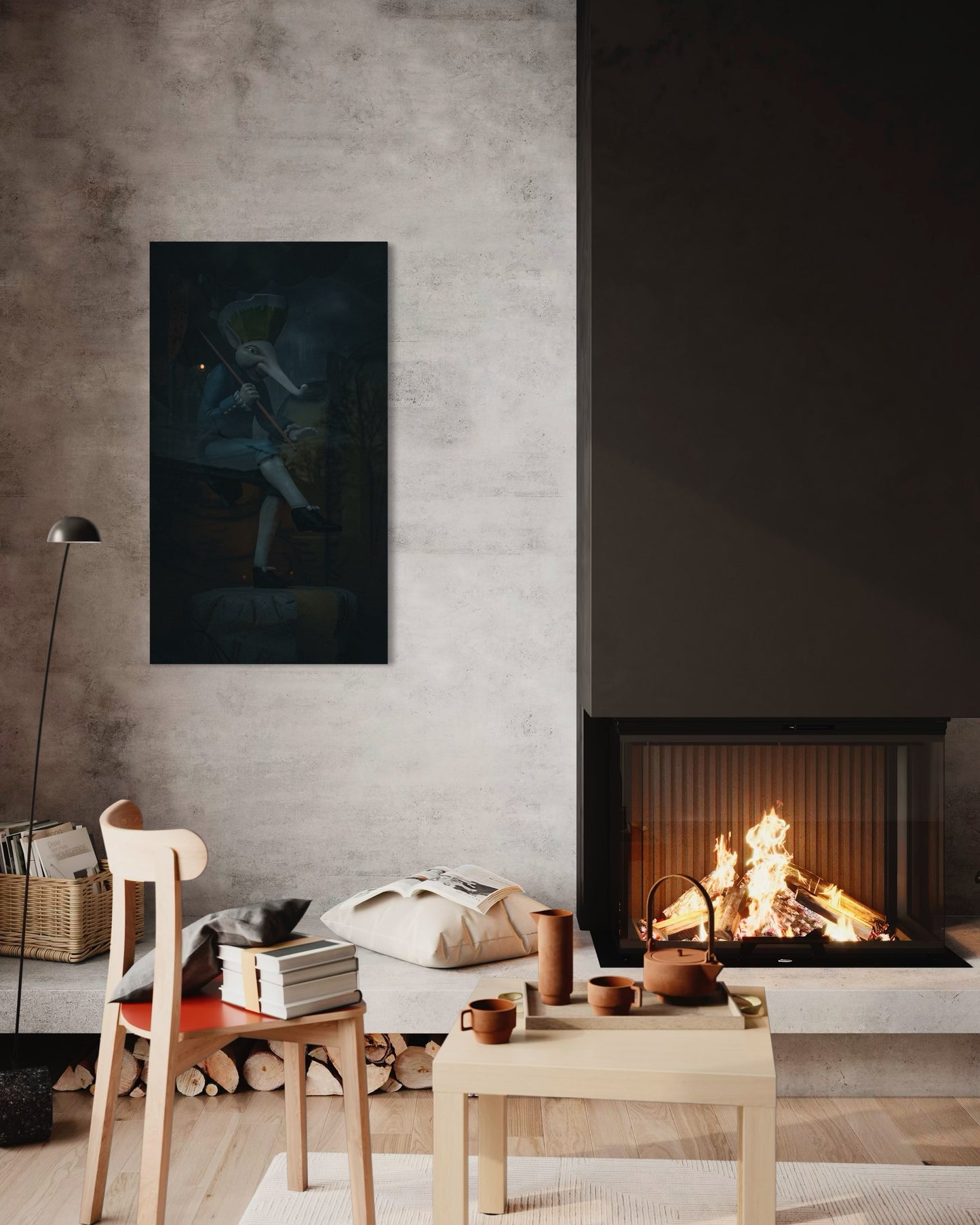 Dancing Wanderer – Surreal Fantasy Puppet Art Print. Museum-Quality Matte Paper Poster