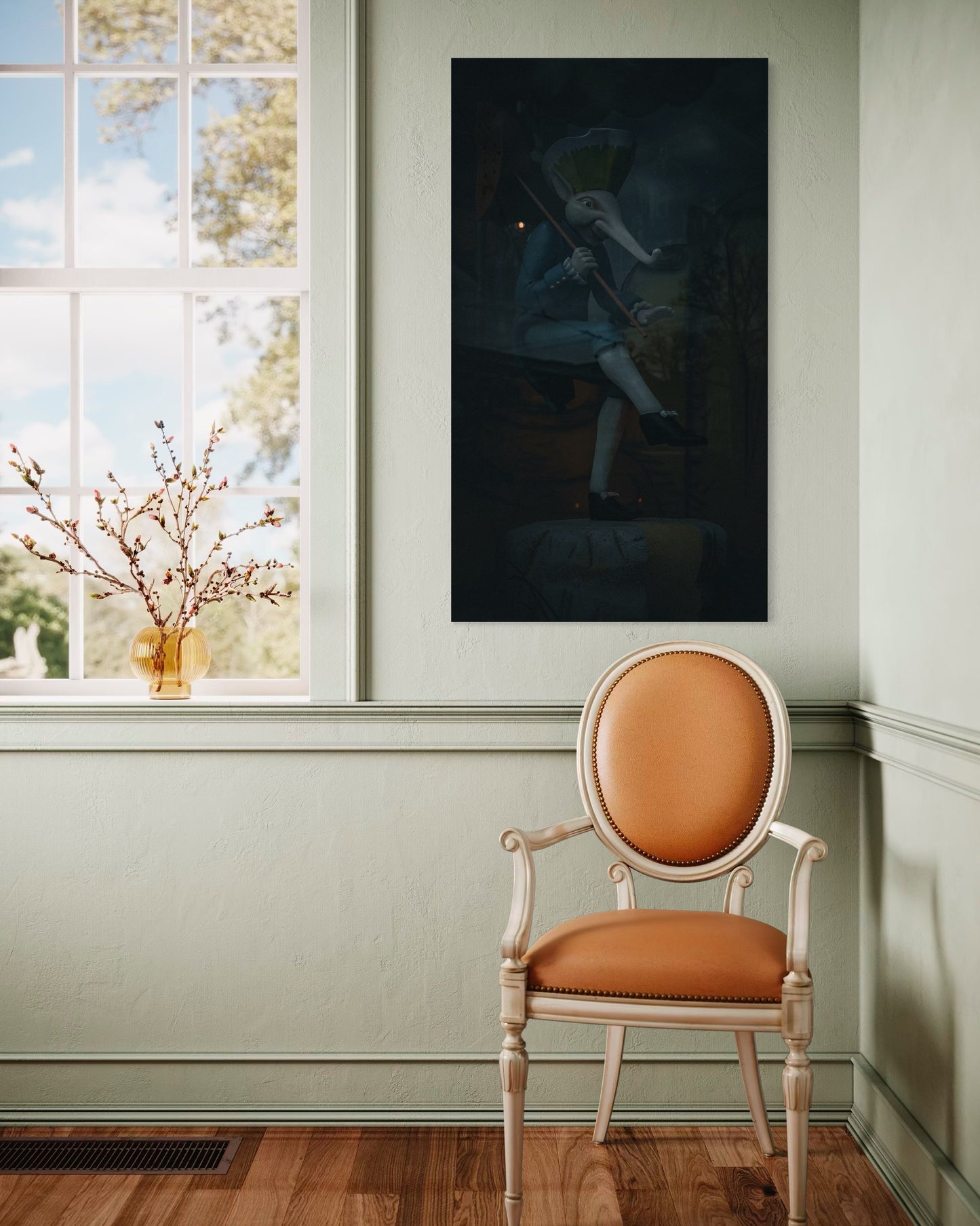 Dancing Wanderer – Surreal Fantasy Puppet Art Print. Museum-Quality Matte Paper Poster