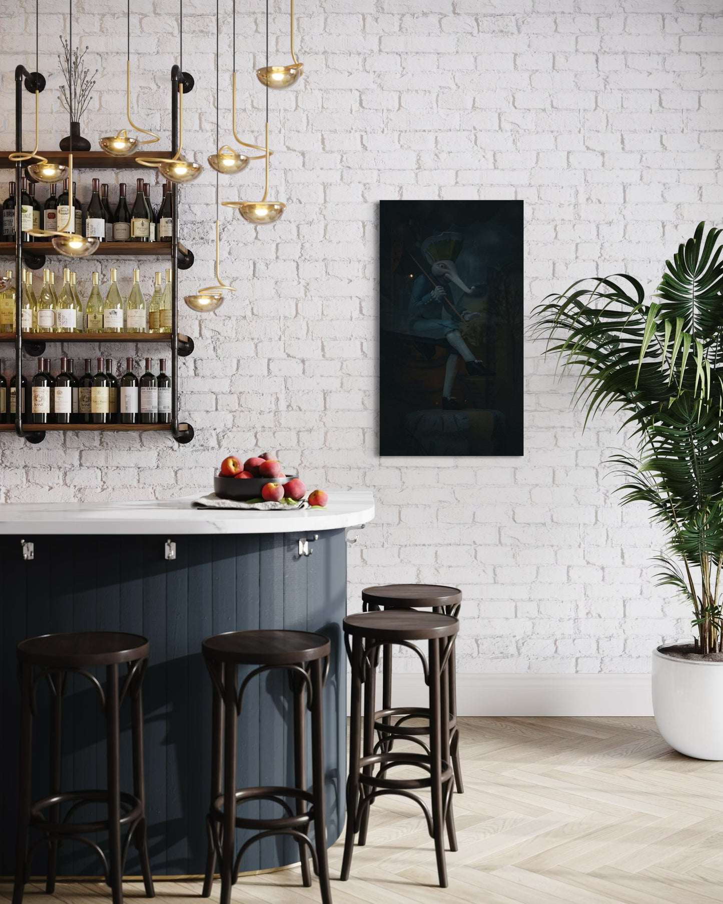 Dancing Wanderer – Surreal Fantasy Puppet Art Print. Museum-Quality Matte Paper Poster