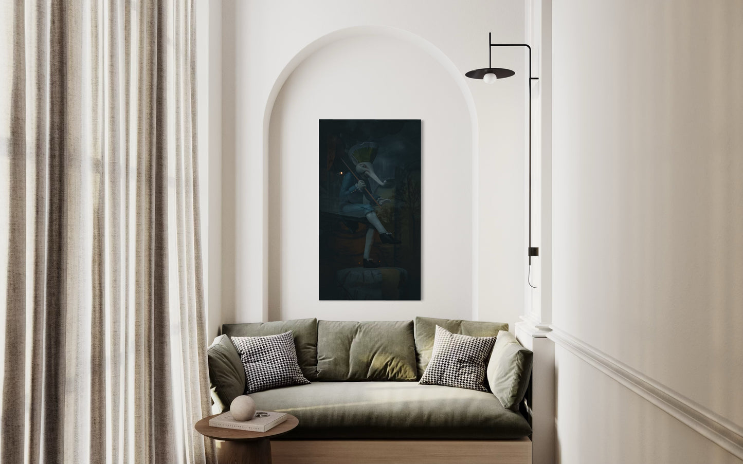 Dancing Wanderer – Surreal Fantasy Puppet Art Print. Museum-Quality Matte Paper Poster