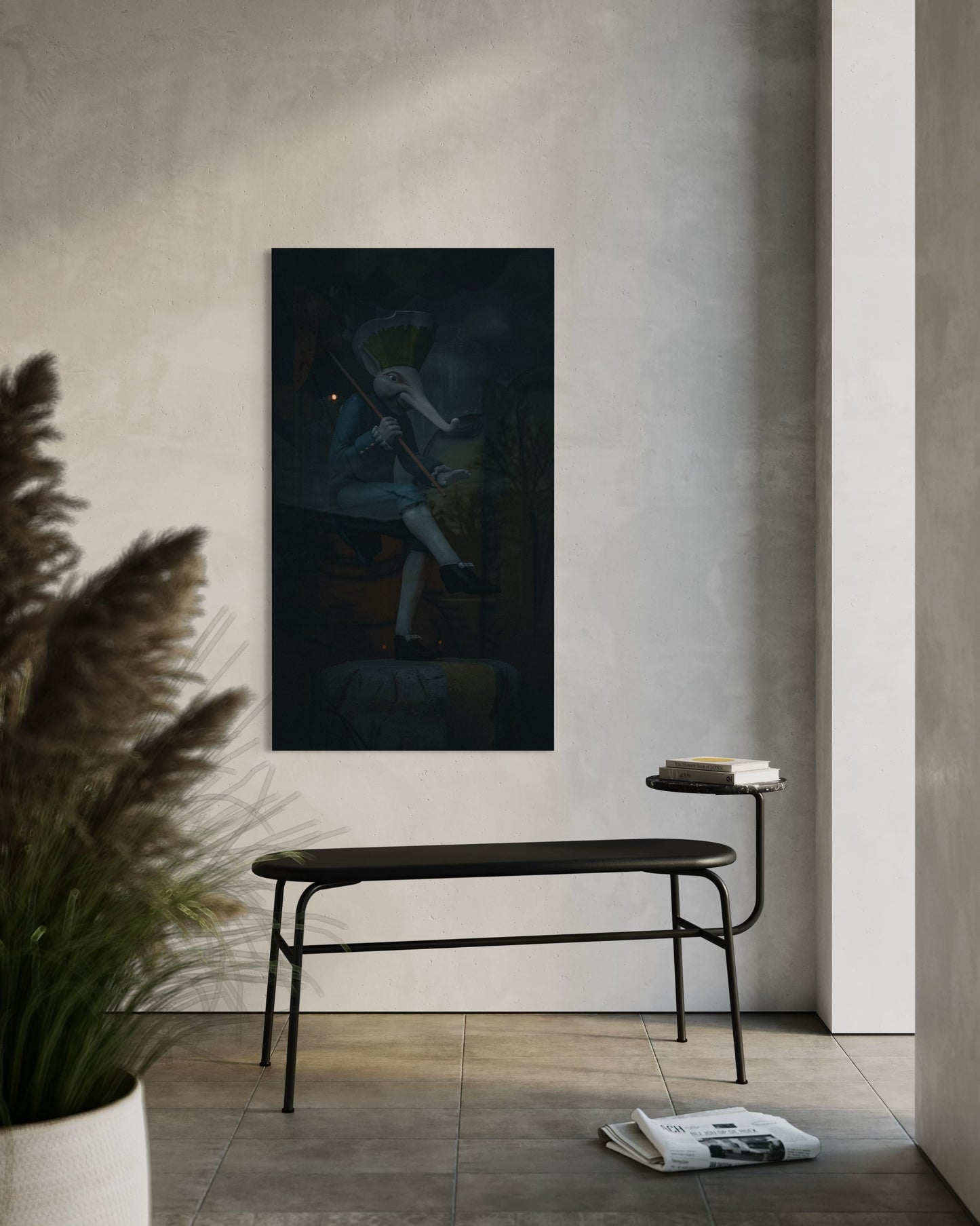 Dancing Wanderer – Surreal Fantasy Puppet Art Print. Museum-Quality Matte Paper Poster