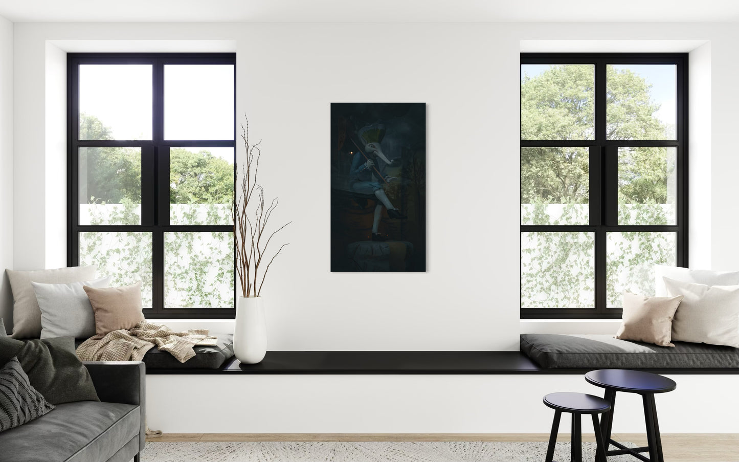 Dancing Wanderer – Surreal Fantasy Puppet Art Print. Museum-Quality Matte Paper Poster