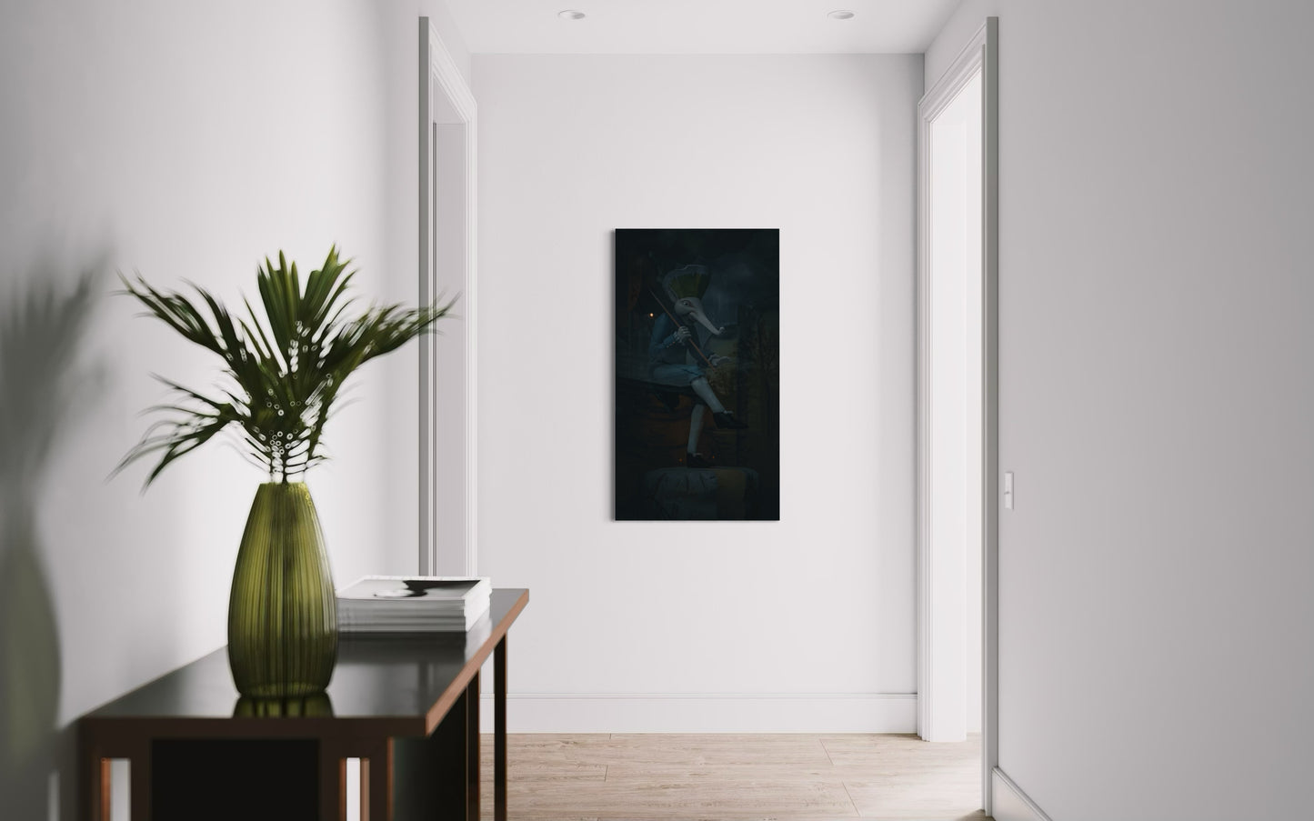 Dancing Wanderer – Surreal Fantasy Puppet Art Print. Museum-Quality Matte Paper Poster