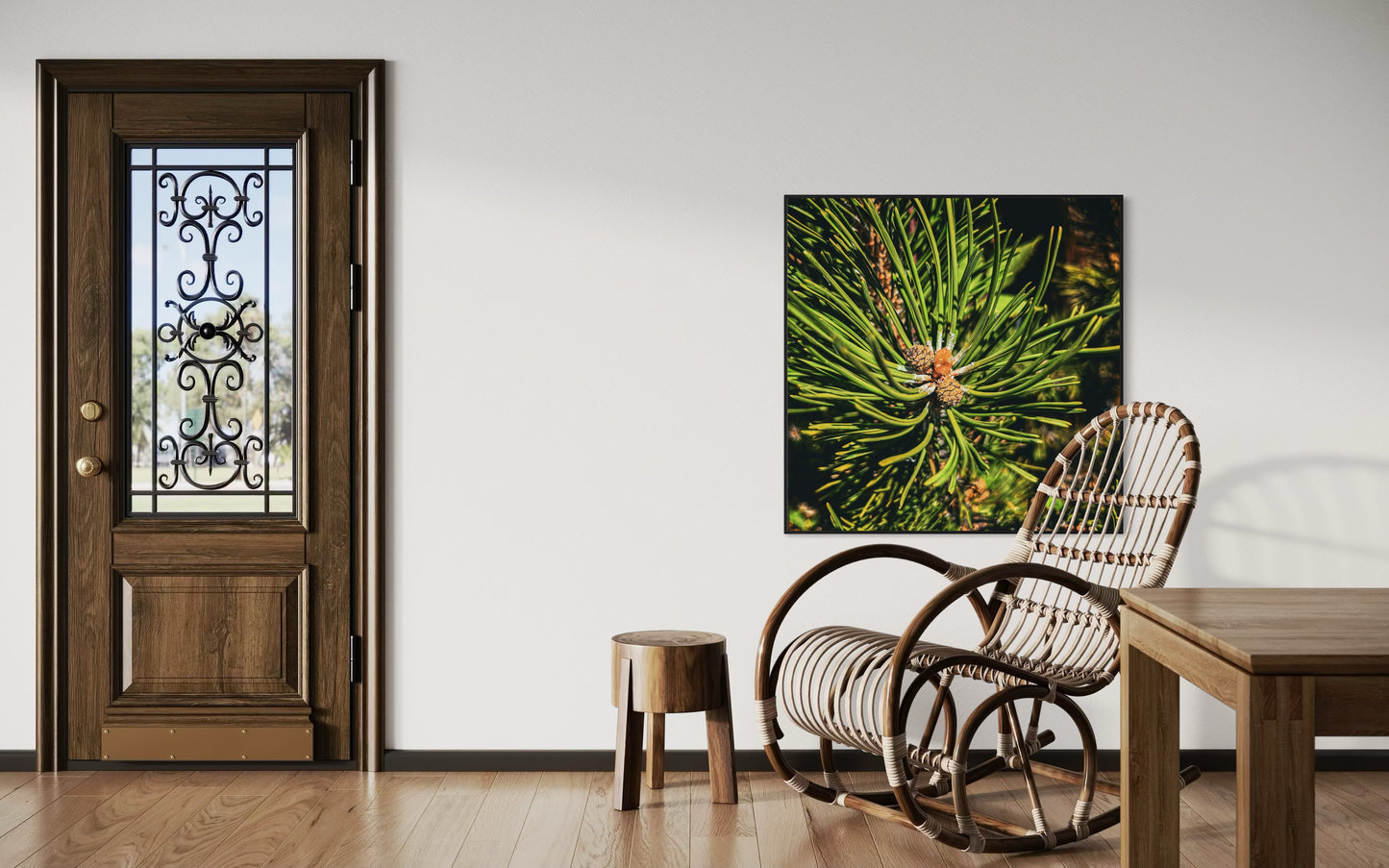 Pine Needle Macro Photography — Evergreen Nature Wall Art, Forest Botanical Print, Green Minimalist Home Decor by PolaDova. Museum-Quality Matte Paper Poster