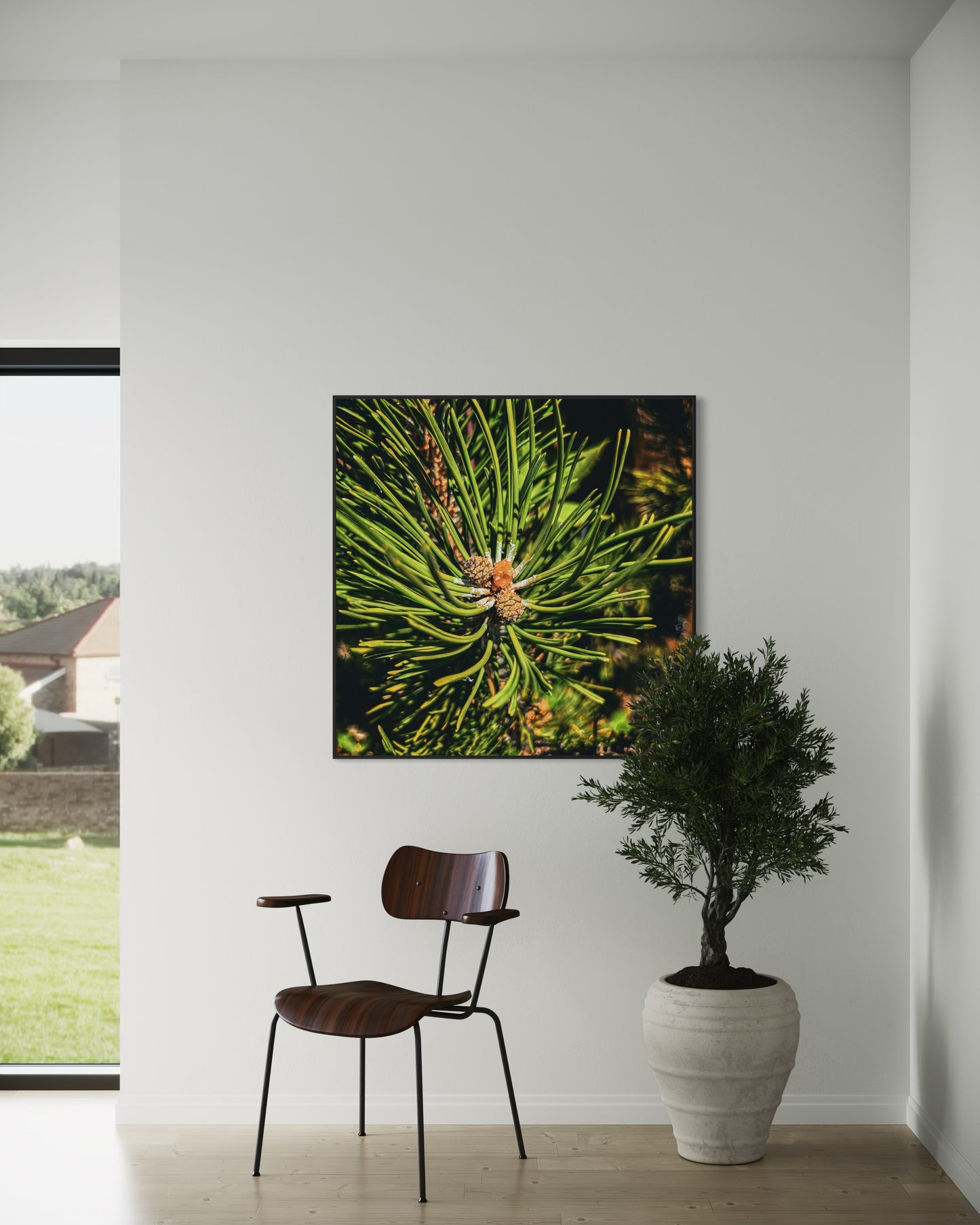 Pine Needle Macro Photography — Evergreen Nature Wall Art, Forest Botanical Print, Green Minimalist Home Decor by PolaDova. Museum-Quality Matte Paper Poster