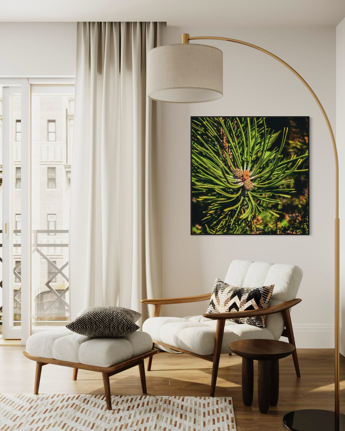 Pine Needle Macro Photography — Evergreen Nature Wall Art, Forest Botanical Print, Green Minimalist Home Decor by PolaDova. Museum-Quality Matte Paper Poster