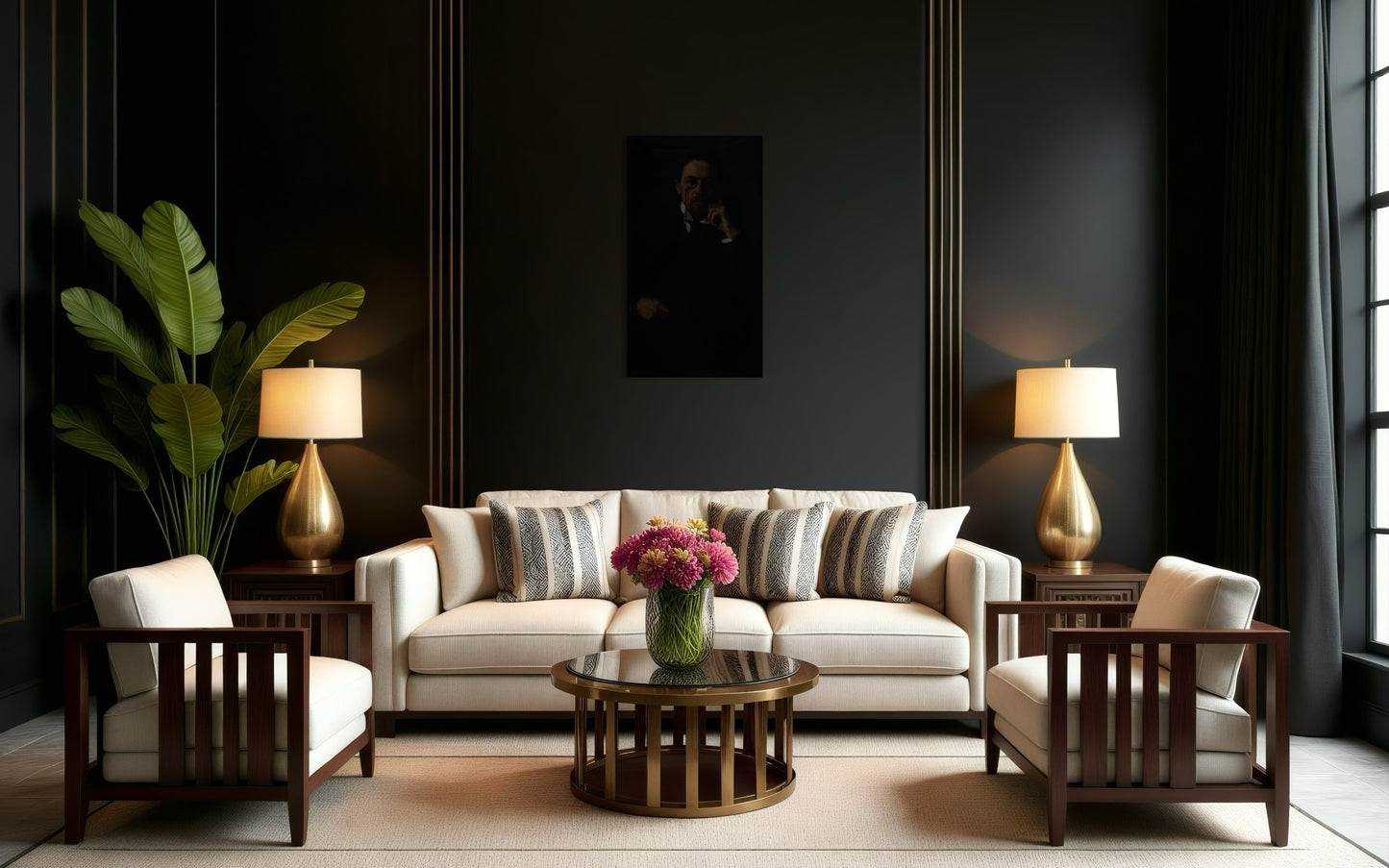 Gothic Portrait of a Chekhov in Shadows | Dark Moody Painting | Classical Realism Art Print by PolaDova. Museum-Quality Matte Paper Poster