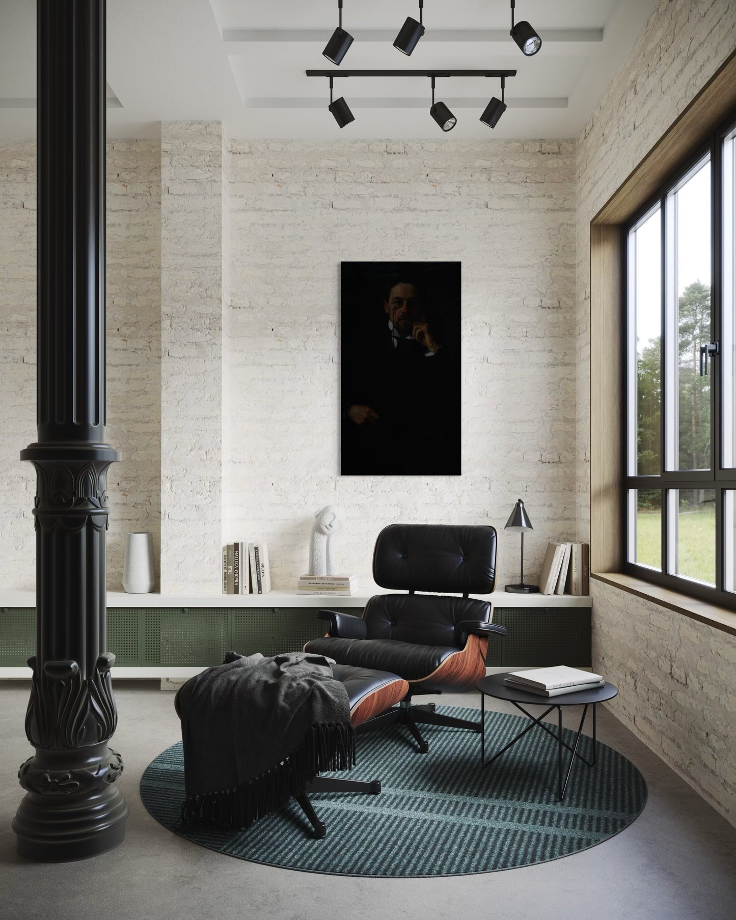 Gothic Portrait of a Chekhov in Shadows | Dark Moody Painting | Classical Realism Art Print by PolaDova. Museum-Quality Matte Paper Poster