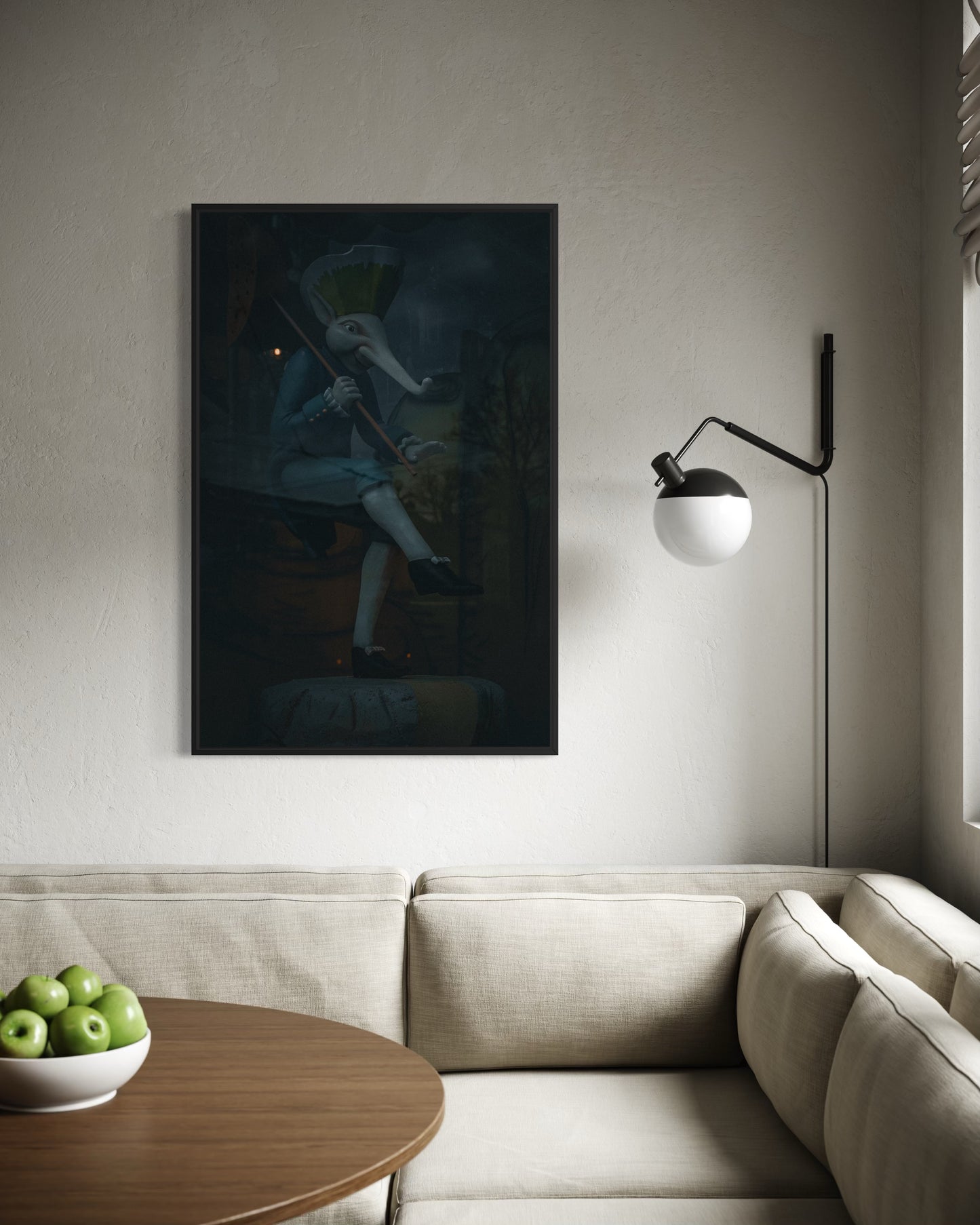 Elephant Violinist. Elisseeff Emporium in St. Petersburg. Museum-Quality Matte Paper Metal Framed Poster
