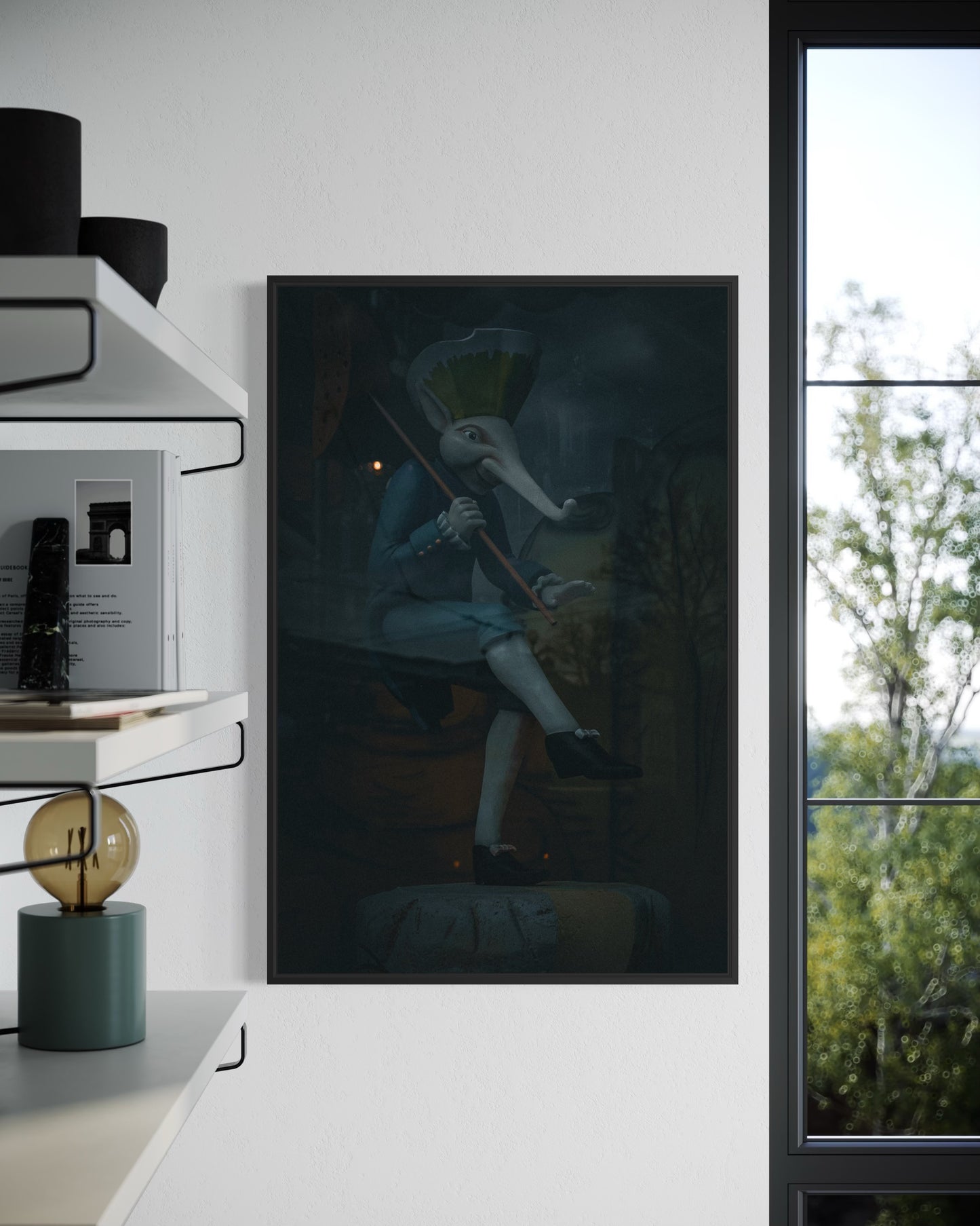 Elephant Violinist. Elisseeff Emporium in St. Petersburg. Museum-Quality Matte Paper Metal Framed Poster