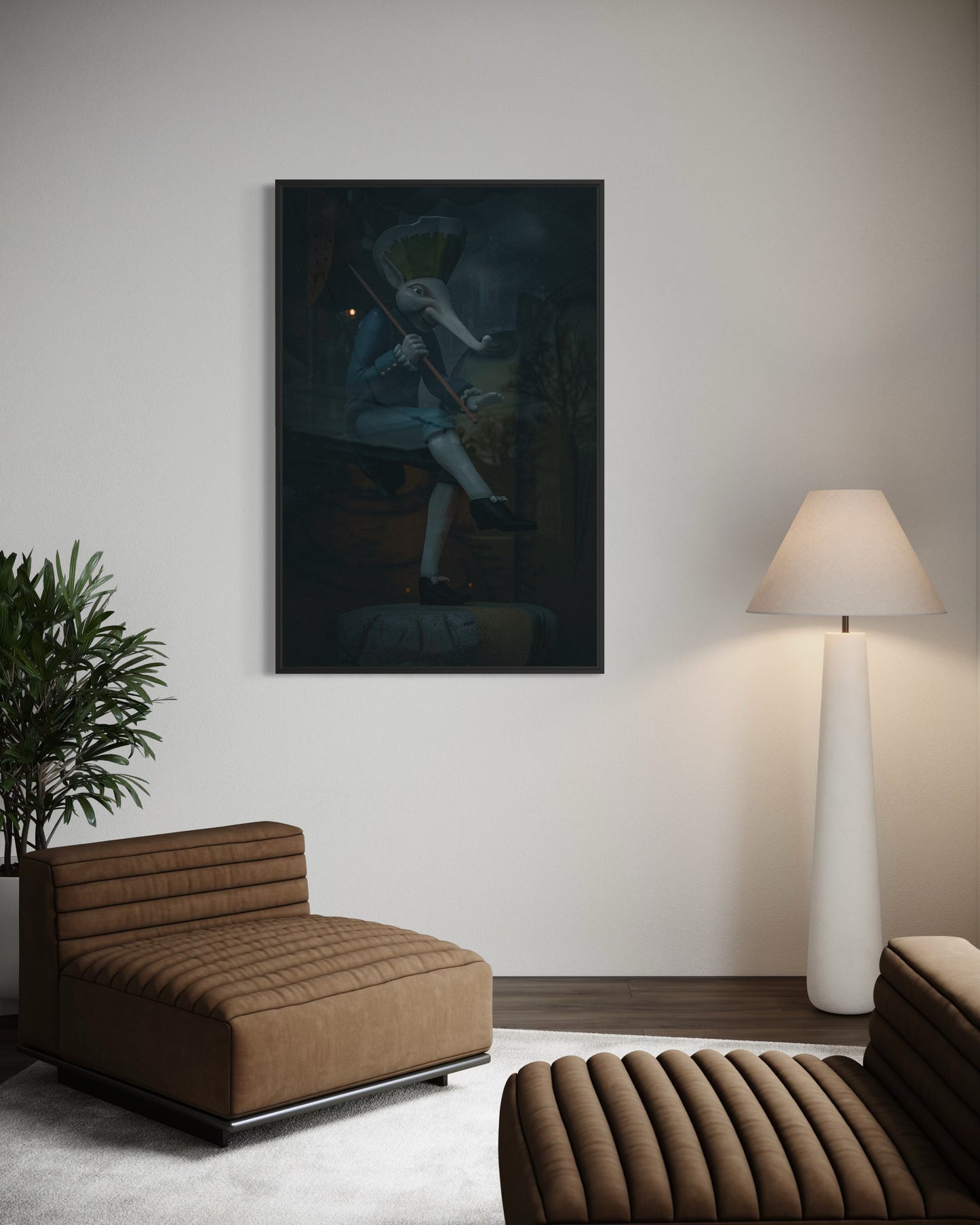 Elephant Violinist. Elisseeff Emporium in St. Petersburg. Museum-Quality Matte Paper Metal Framed Poster
