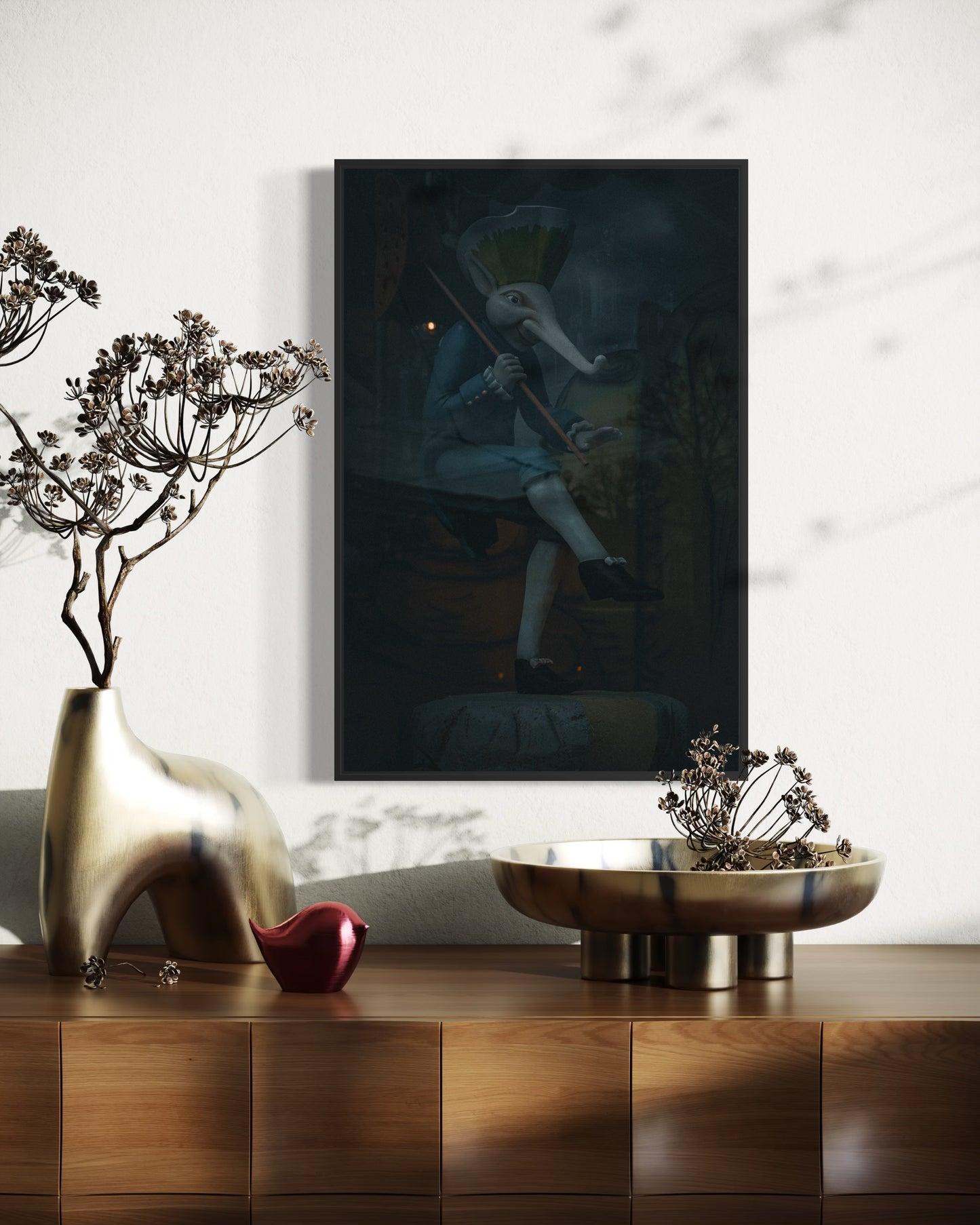 Elephant Violinist. Elisseeff Emporium in St. Petersburg. Museum-Quality Matte Paper Metal Framed Poster