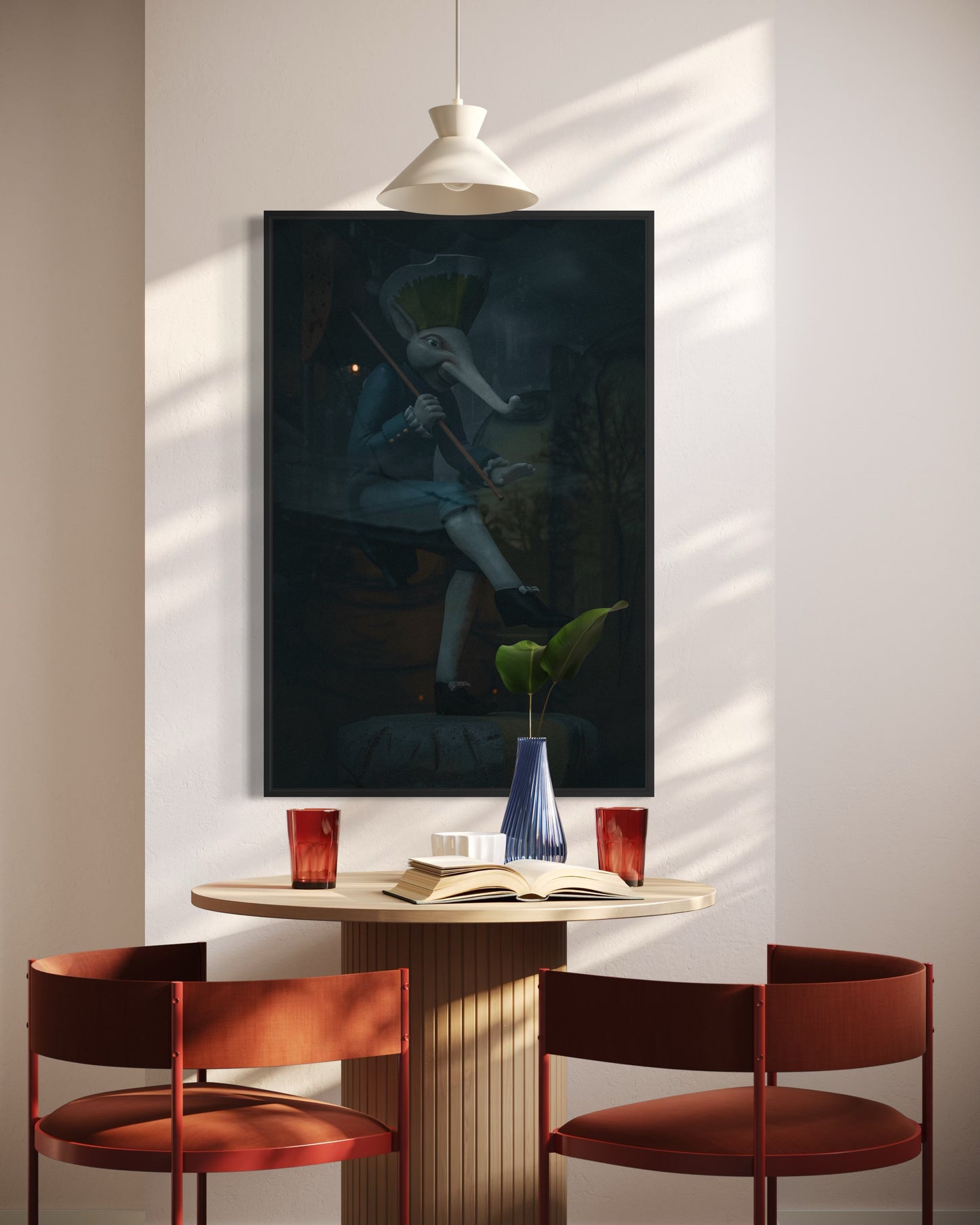 Elephant Violinist. Elisseeff Emporium in St. Petersburg. Museum-Quality Matte Paper Metal Framed Poster